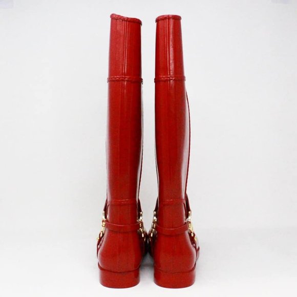 *ON SALE* MICHAEL KORS #38314 Red Tall Rainboots (US 8 EU 38) - Picture 6 of 8